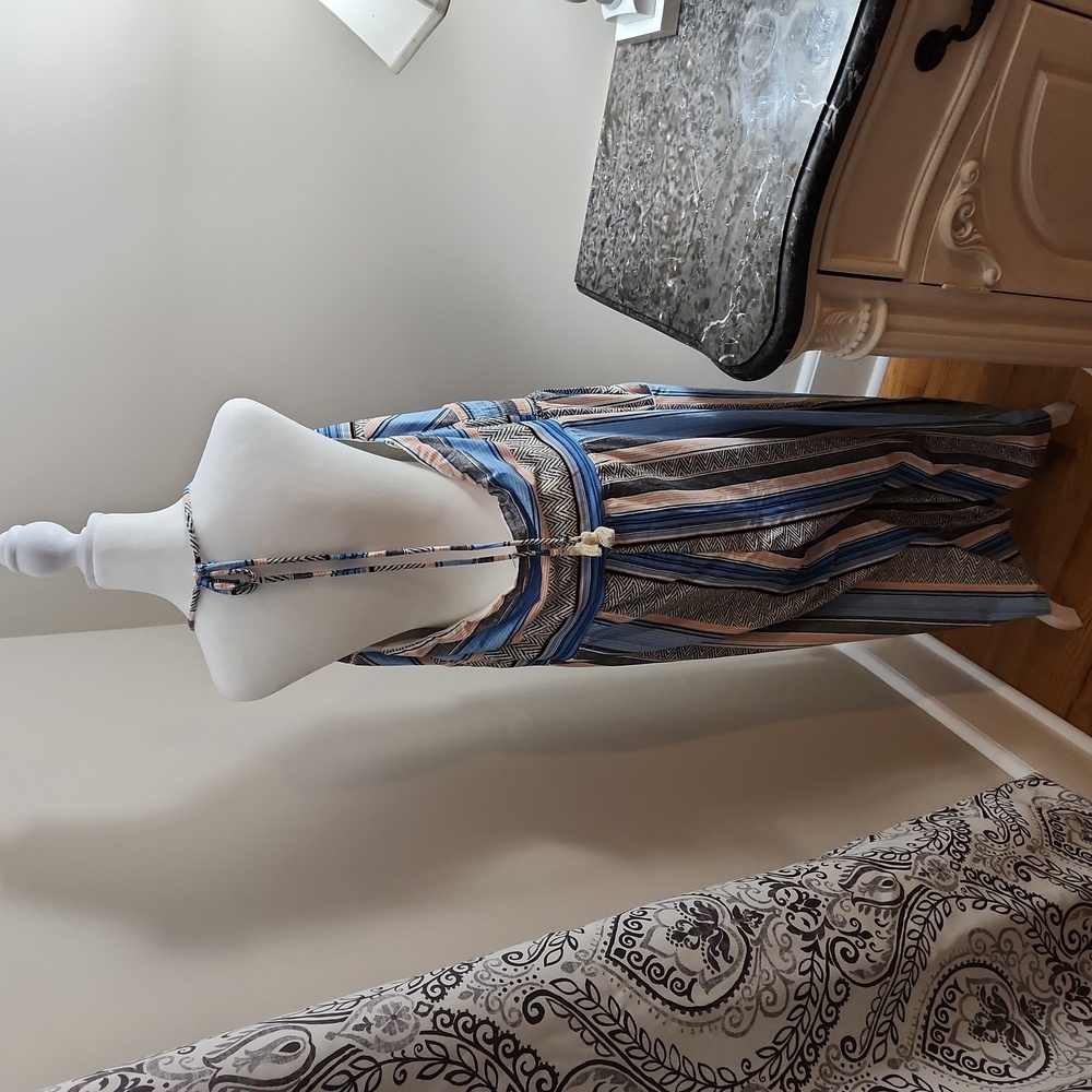 Venus Size 1x Multi Color Aztec Design Halter Tie… - image 6